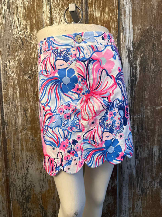 Lilly Pulitzer Size 12 Pink/Blue Print Skort