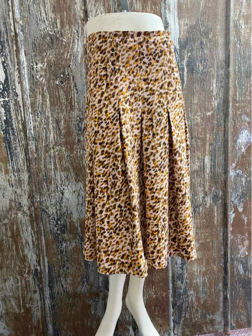 Ann Taylor Size 2 Petite Brown Animal Print Skirt