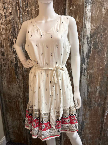 Loft Size 8 (Medium) White Print Dress