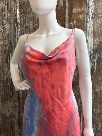 Hello Molly Size Medium Pink/Blue Print Dress