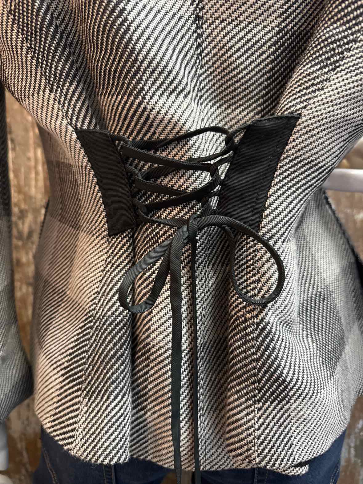 Armani Collezioni Size 12 (Large) Black plaid Blazer