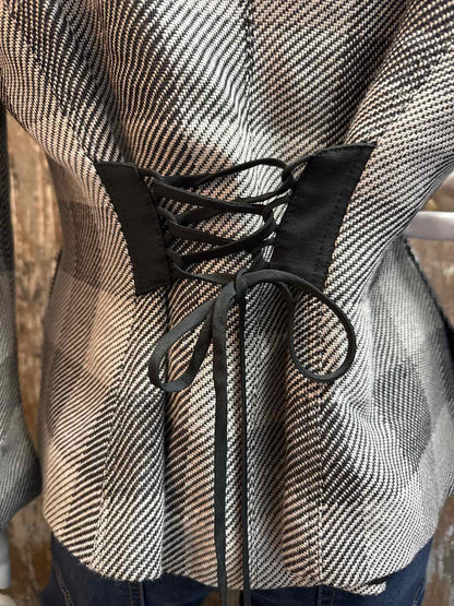 Armani Collezioni Size 12 (Large) Black plaid Blazer