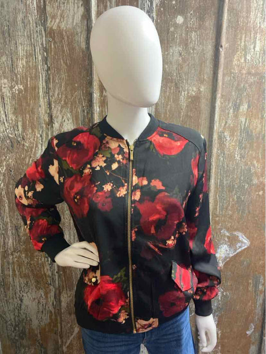 Susan Graver Size small Black & Red Floral Jacket