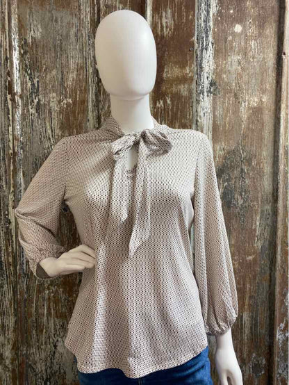 Adrianna Papell Size small White/Blush/Black Polka Dot tops