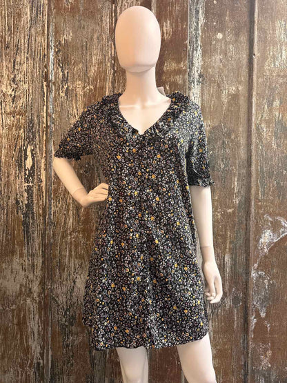 Madewell Size small Black/Yellow Floral Dress