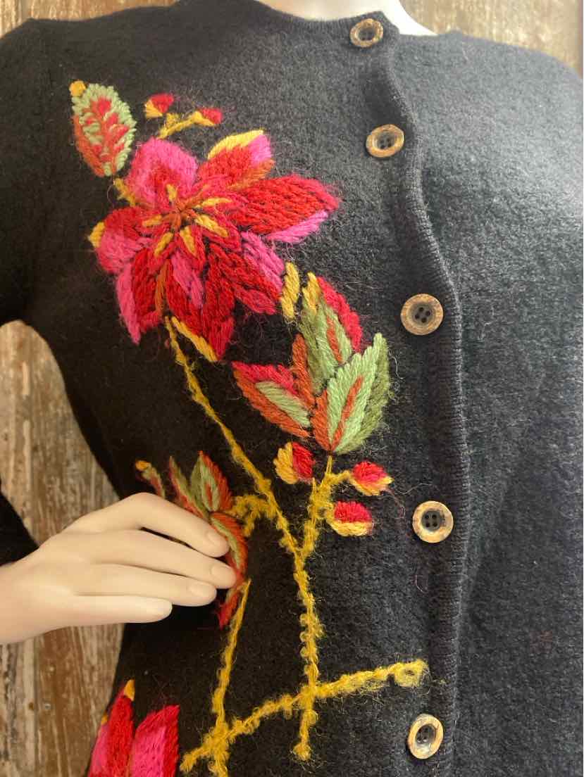 Susan Bristol Size Medium Black Cardigan