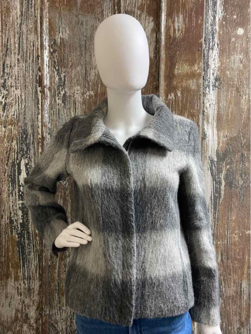 Talbot's Size 6 Petite Gray Plaid Jacket