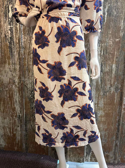 Draper James Size 2X Blue/Tan Floral Dress