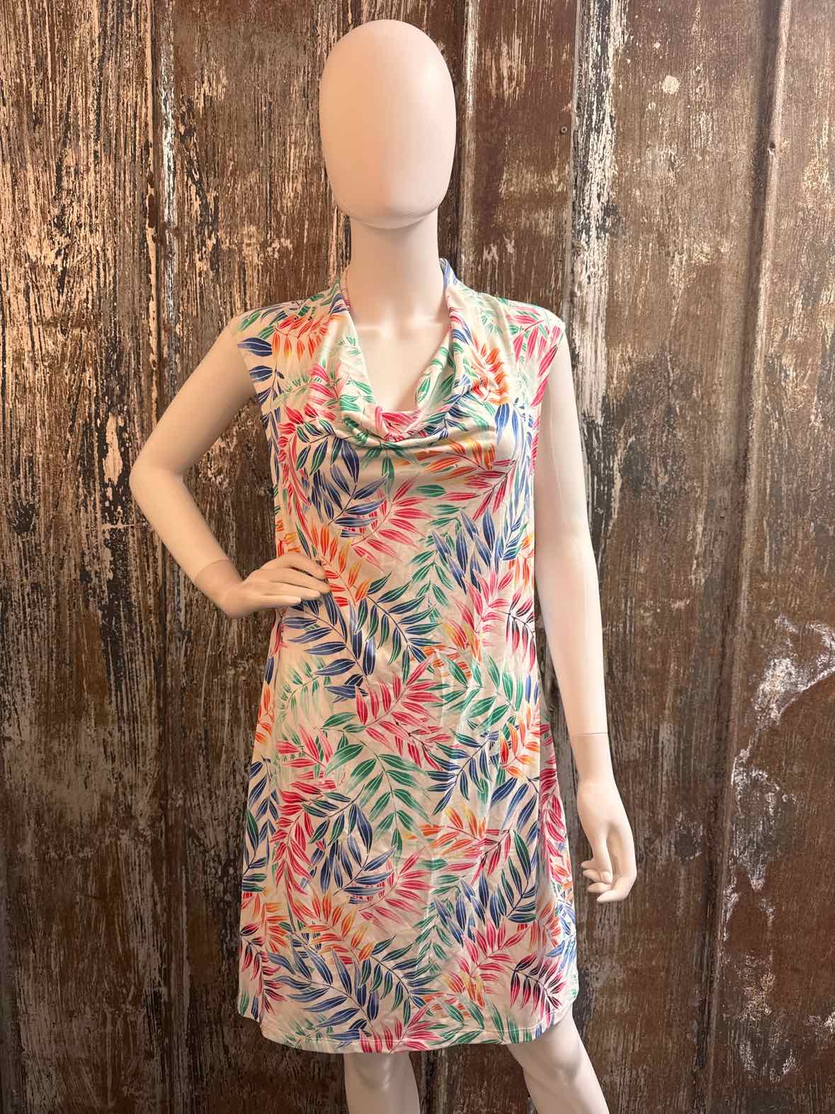 Tommy Bahama Size Medium Green Multi Color Print Dress
