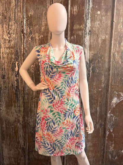 Tommy Bahama Size Medium Green Multi Color Print Dress