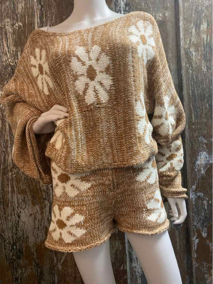 Storia Brown floral print Lounge Set