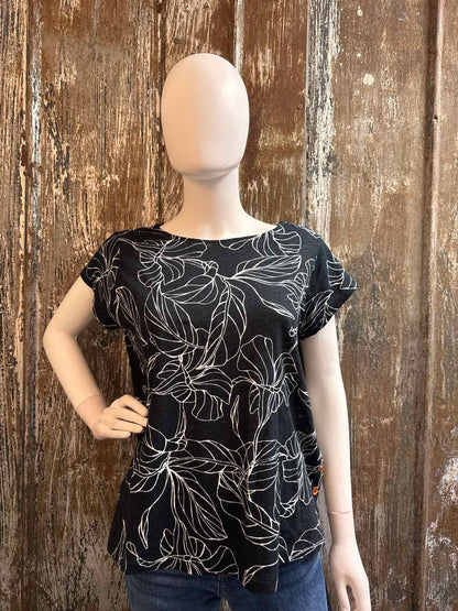 Calypso St. Barth Size Large Black Print tops
