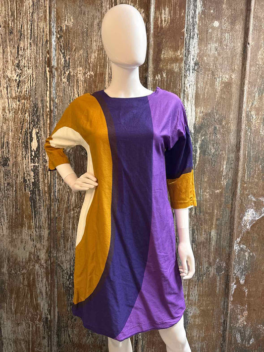 marimekko Size 2 (Extra Small) Purple, Brown & Cream Dress