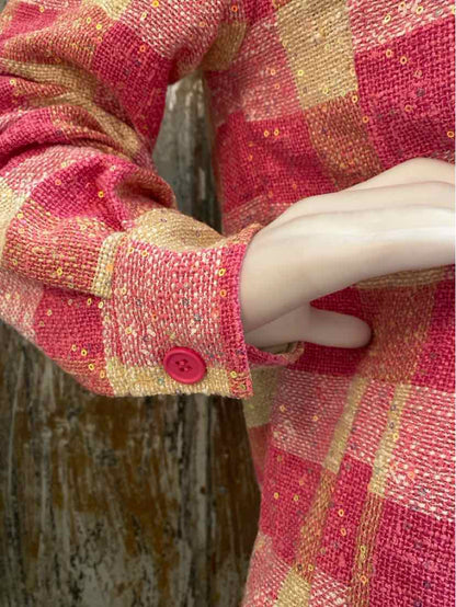 Dolce Cabo Size Medium Pink plaid tops