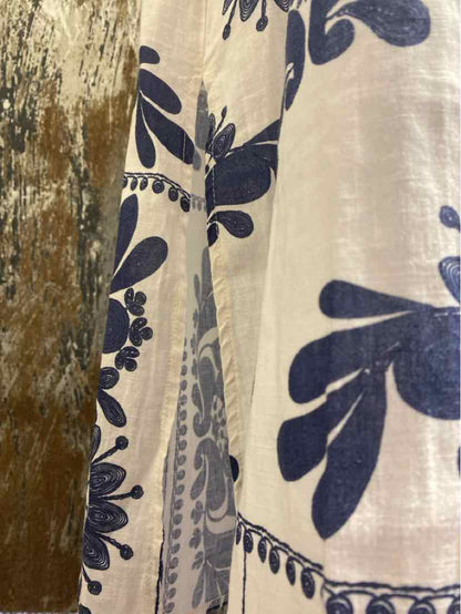 Francesca Bettini Size Large (12/14) Blue & Cream Dress