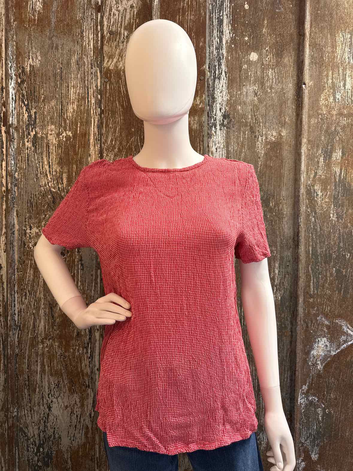 Eileen Fisher Size small Red check tops