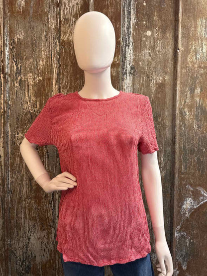 Eileen Fisher Size small Red check tops