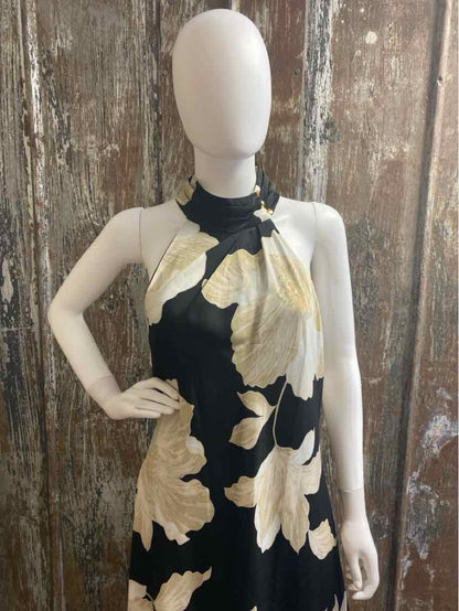 Donna Karan Size 14 (Large) Black Print Dress