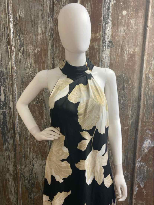 Donna Karan Size 14 (Large) Black Print Dress