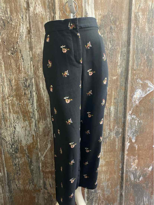 Ann Taylor Size Small (4/6) Black Floral Pants