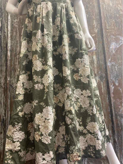 Loft Size Large Green floral print Dress