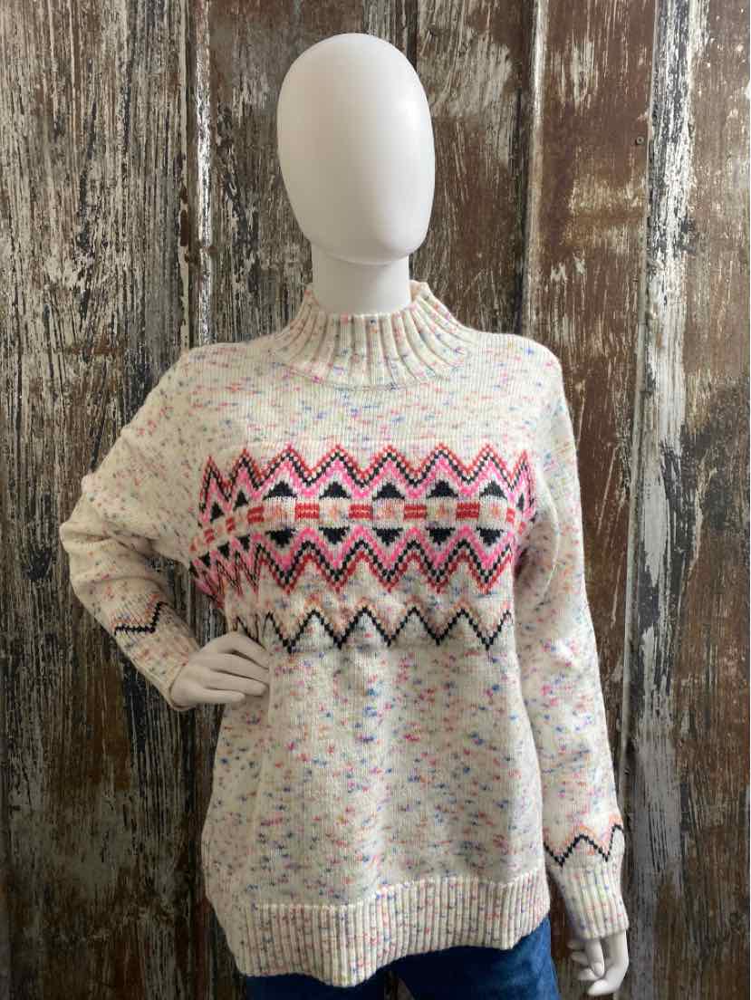 Loft Size Large pink print Sweater