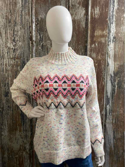 Loft Size Large pink print Sweater