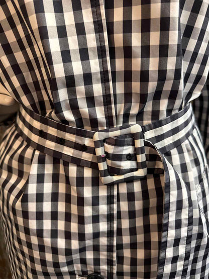 Anne Klein Size 16 (Extra Large) black check Trenchcoat