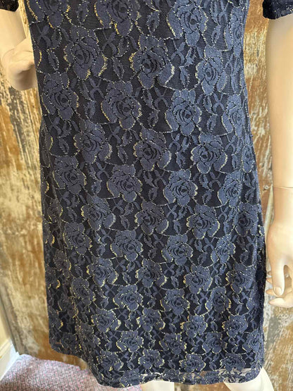 Yuni Los Angeles Size 12 (Large) Blue Lace Dress