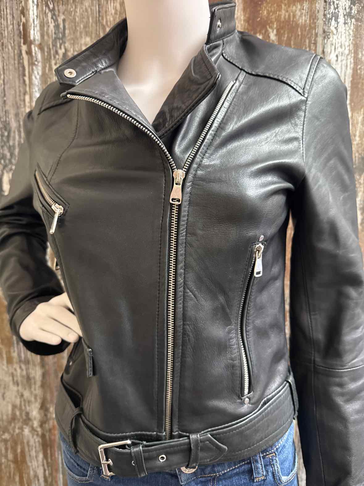 Zara Size small Black Leather Jacket