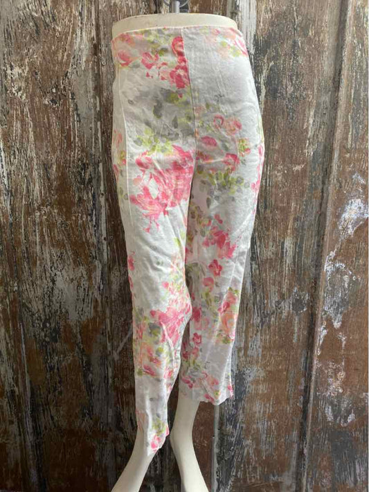 J. Jill Size Large (12/14) pink floral Capri Pants