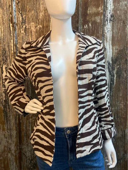 Chico's Size small Brown Animal Print Jacket