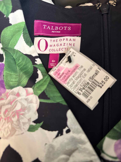 Talbots Size 6 Petite (Small Petite) Purple floral Dress