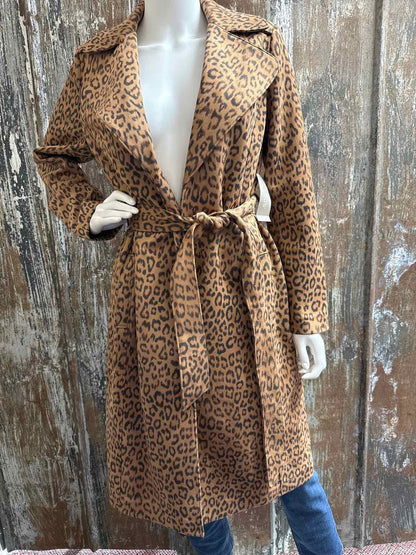 Chico's Size small Brown Animal Print Coat