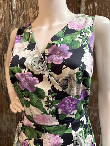 Talbots Size 6 Petite (Small Petite) Purple floral Dress