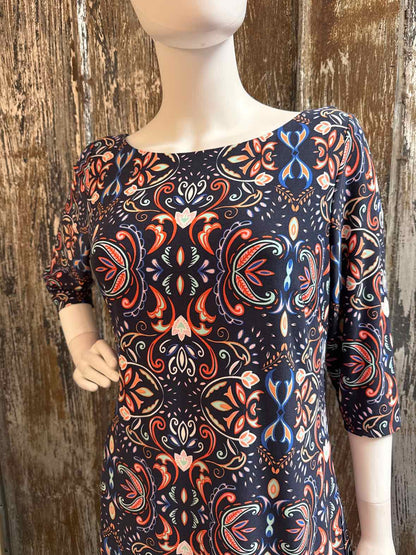Vince Camuto Size 12 (Large) Navy Print Dress