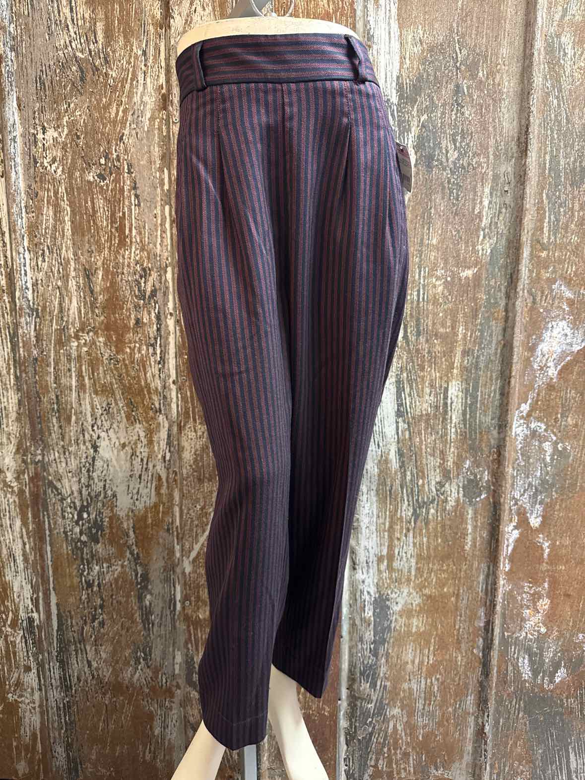 Cartonnier by Anthropologie Size 6 Navy/Red Stripe Pants