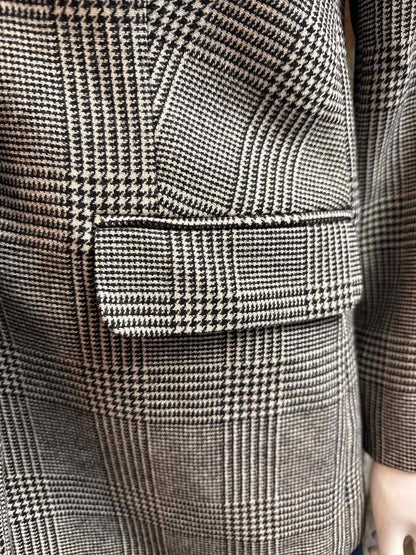 Talbots Size 4 Petite Black Houndstooth Blazer