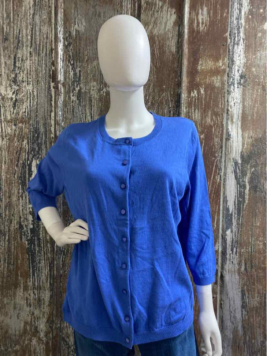 Talbots Size EXTRA LARGE PETITE Blue Cardigan