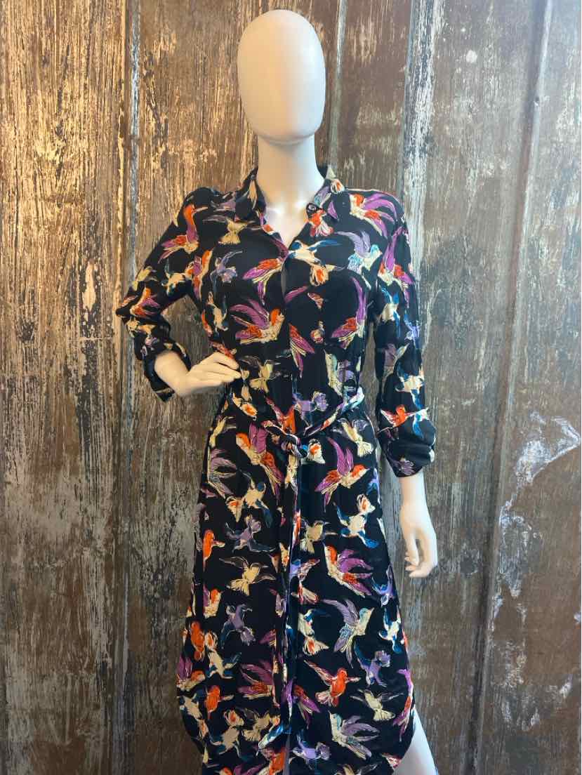 Maeve by Anthropologie Size 10 (Medium) Black Print Dress