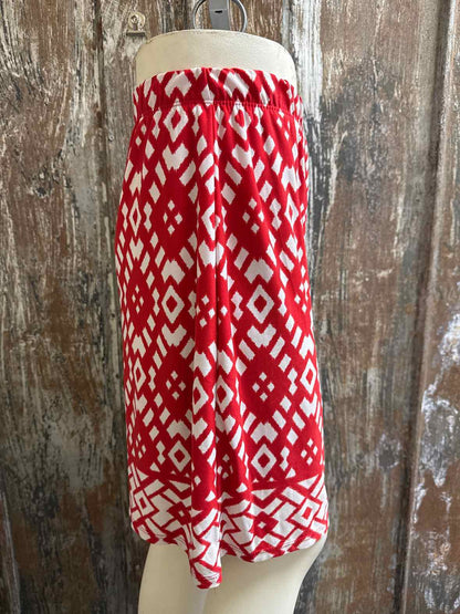Susan Graver Size Small (4/6) Red Print Skort