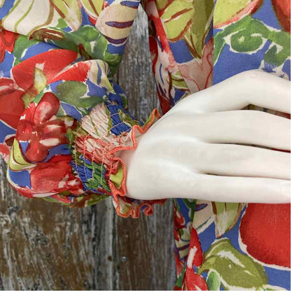 Belle by Kim Gravel Size Medium Red & Blue Floral tops