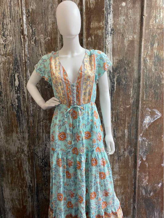 Oneleven Size Large Blue Print Dress