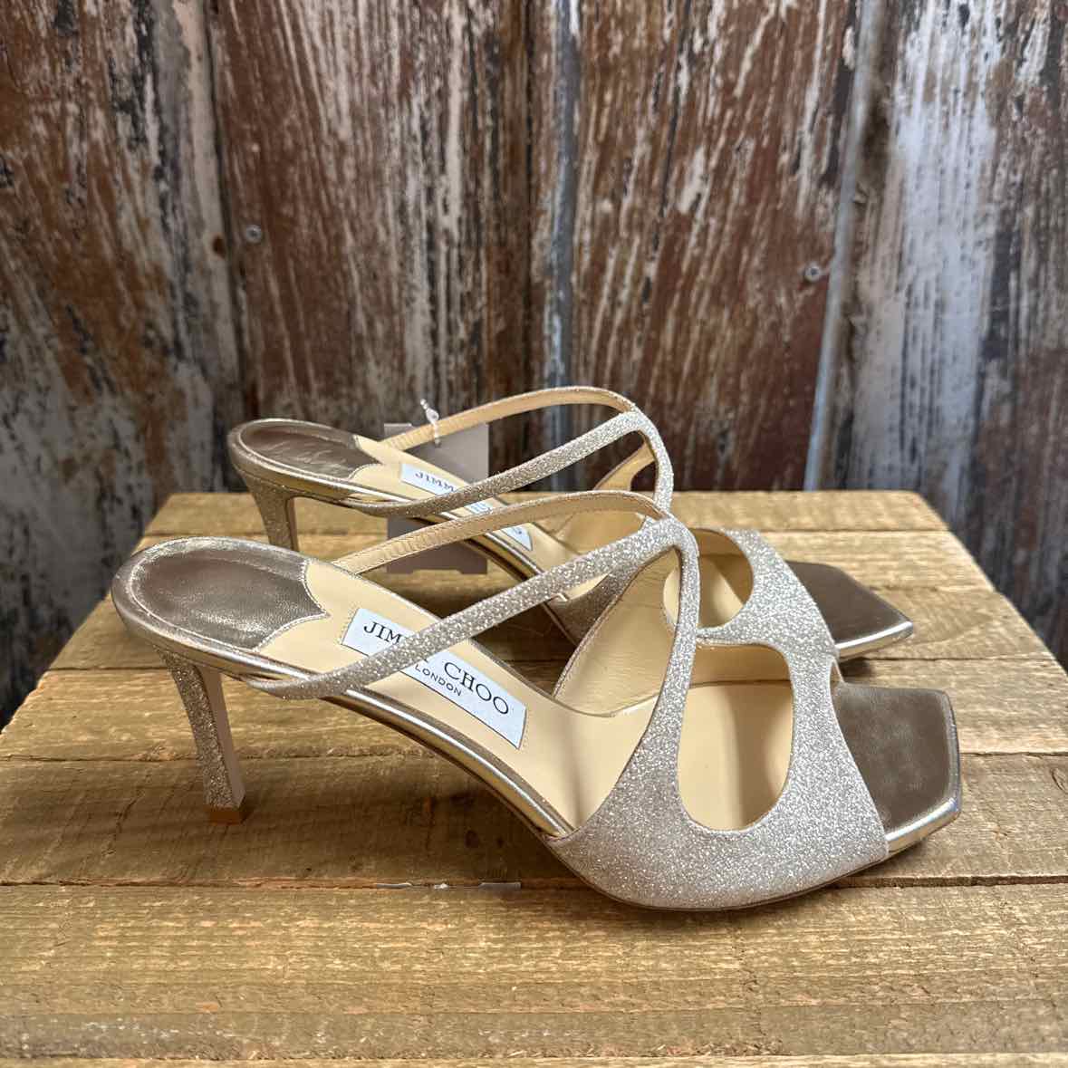Jimmy Choo 8 Gold Shoes