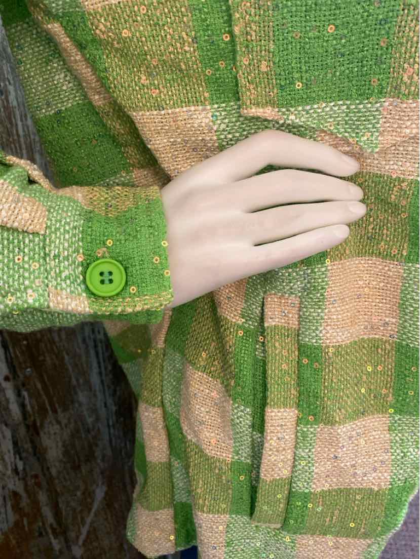 Dolce Cabo Size Medium Green Plaid tops