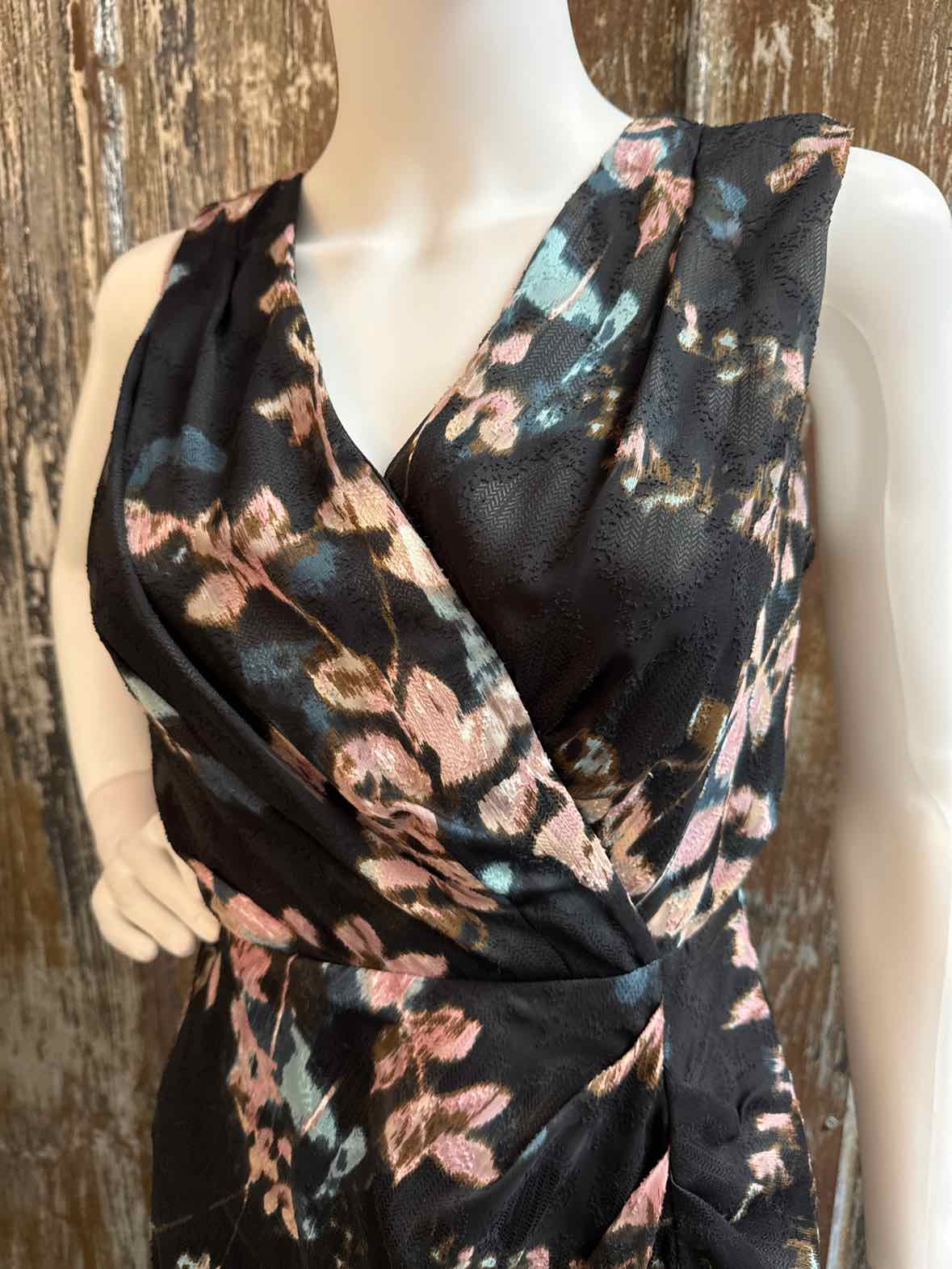 Joseph Ribkoff Size 6 (Small) Black Floral Print Dress