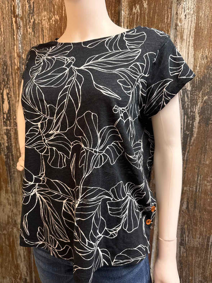 Calypso St. Barth Size Large Black Print tops