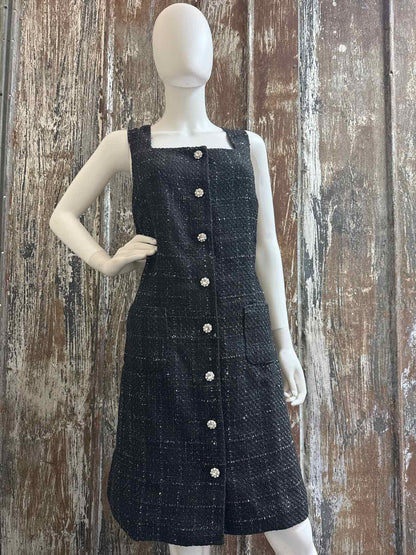 Talbots Size 16 (Extra Large) Black Tweed 2 PC Dress