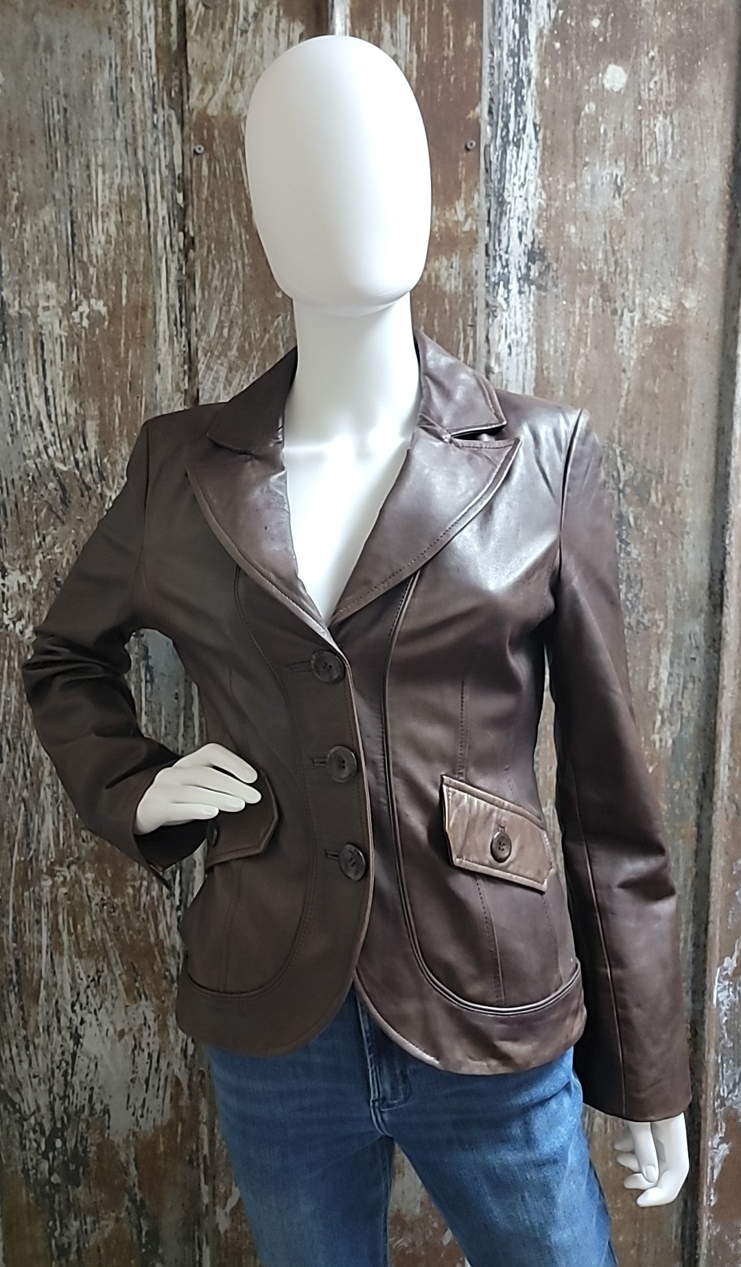 Guess Size Medium Brown Leather Jacket