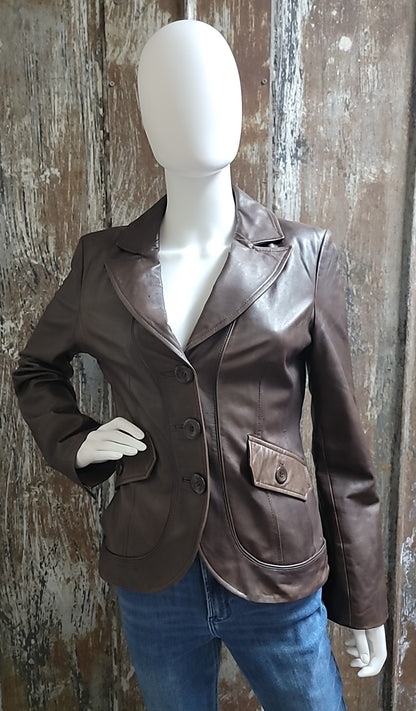 Guess Size Medium Brown Leather Jacket